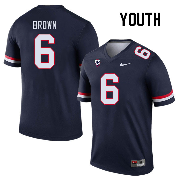 Youth #6 Taye Brown Arizona Wildcats College Football Jerseys Stitched Sale-Navy - Click Image to Close